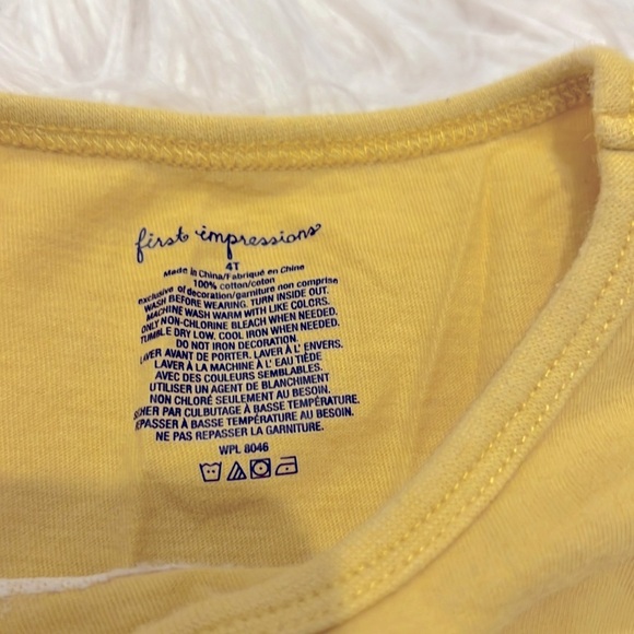 First impressions 100% cotton flower patch Long Sleeve Tee size::4T - Picture 4 of 7